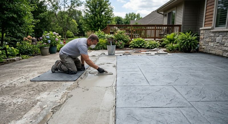Stamped Concrete Patio Installation in Dallas, TX
